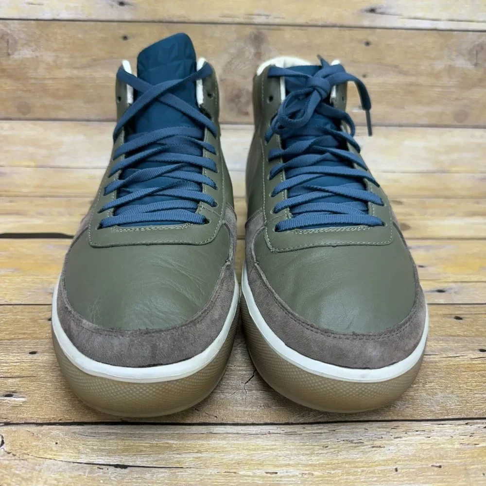 XB ROCKET BRANDBLACK MEN'S LEATHER SNEAKERS OLIVE ANKLE SHOES BOOTS SIZE 10 $269